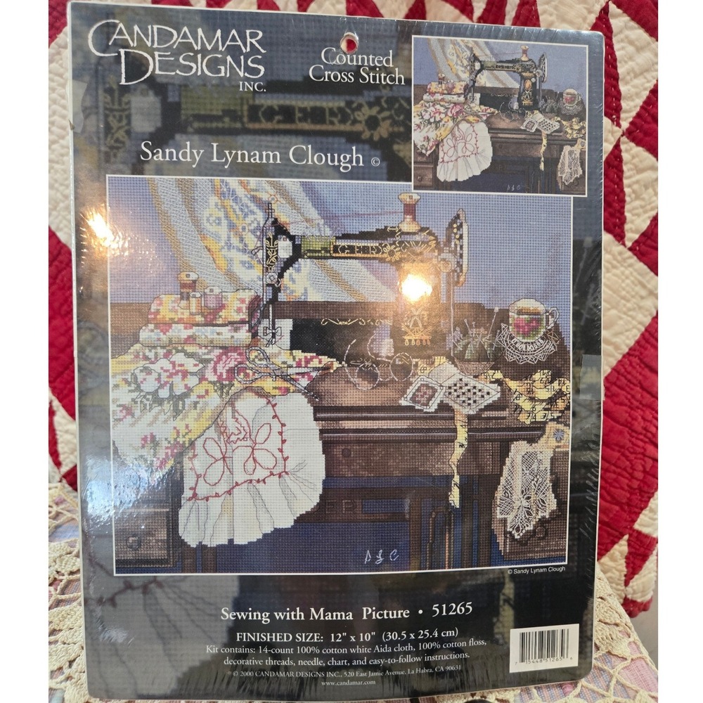 Candamar Designs Sewing with Mama Cross Stitch Kit‎ 12x10 NIP Sandy Clough
